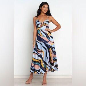 LA Soul Just Visiting - Sand Art Strappy Maxi Dress